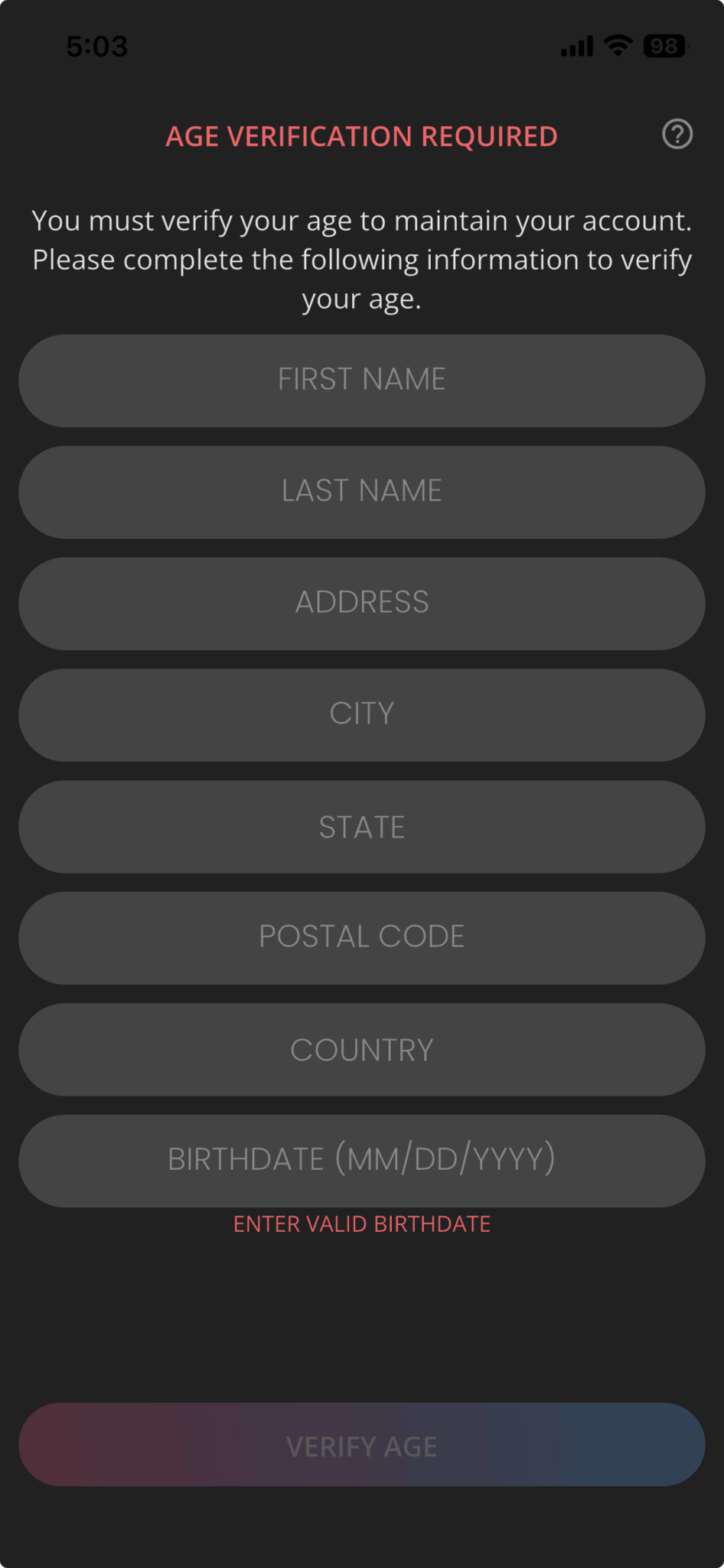Age Verification